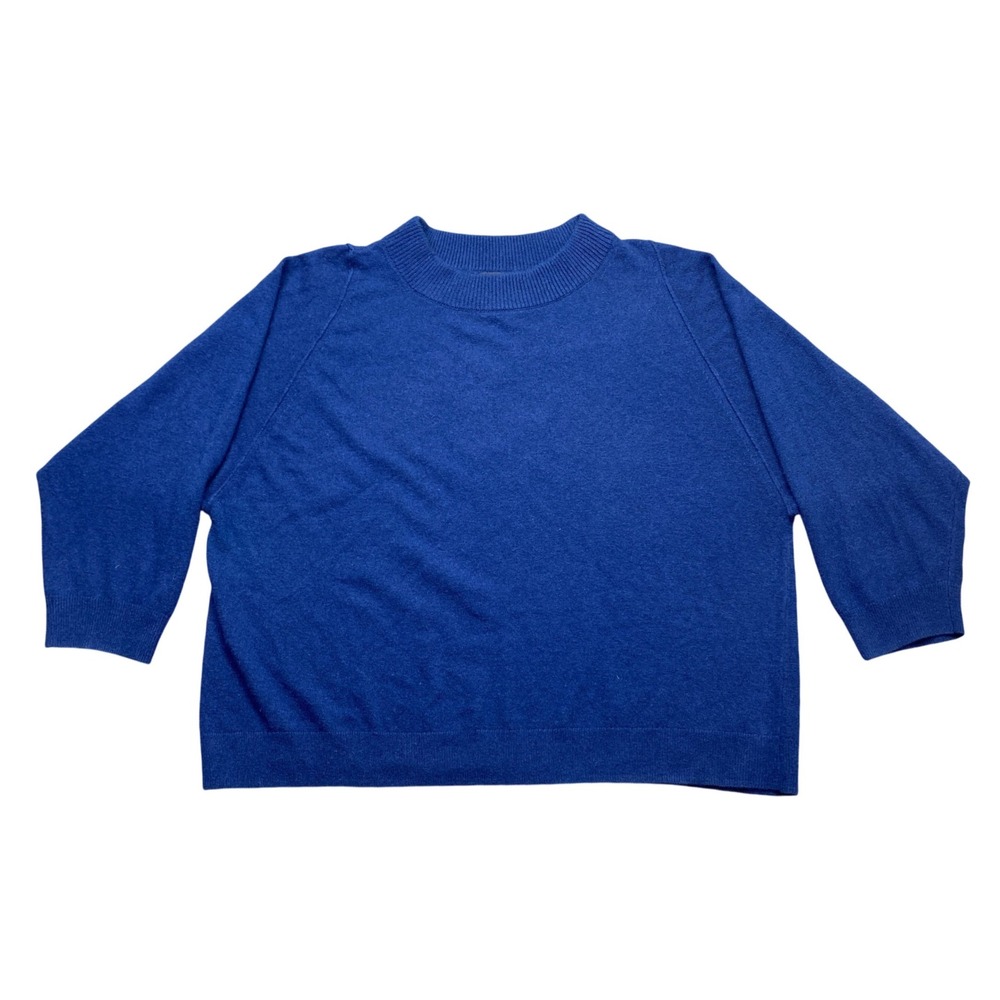 J.Crew Womens Royal Blue Wool Blend Raglan Sleeve Sweater B6431 XS